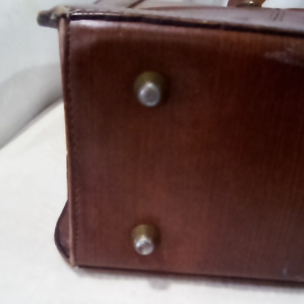 Elegant Leather Patchwork Satchel - image 5